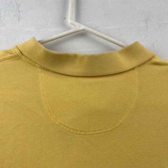 Izod Mens Polo Shirt XL Yellow 100% Pima Cotton Short Sleeve - Picture 5 of 6